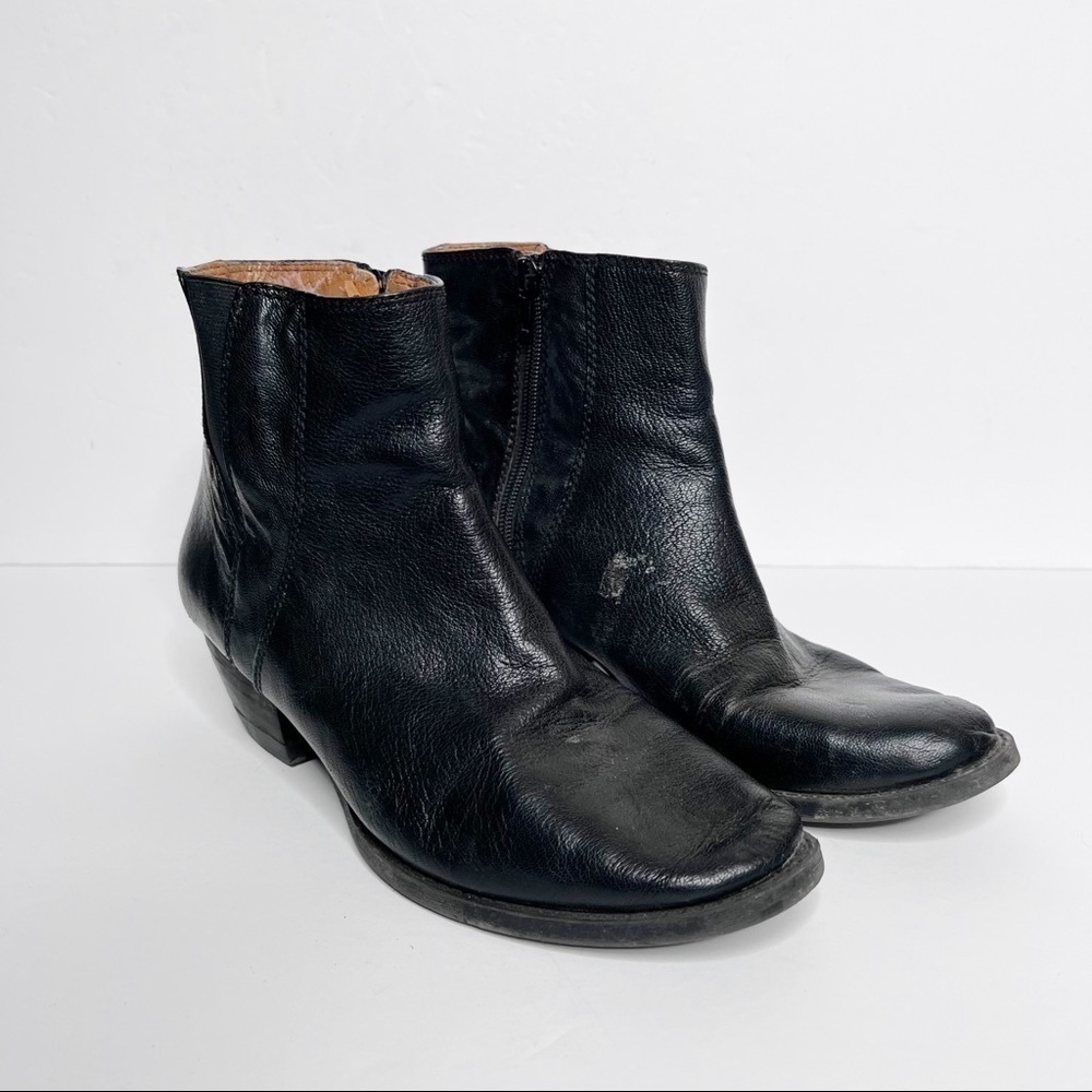 Vintage Nine West Heeled Ankle Booties Black Leather Size 9.5 Women’s